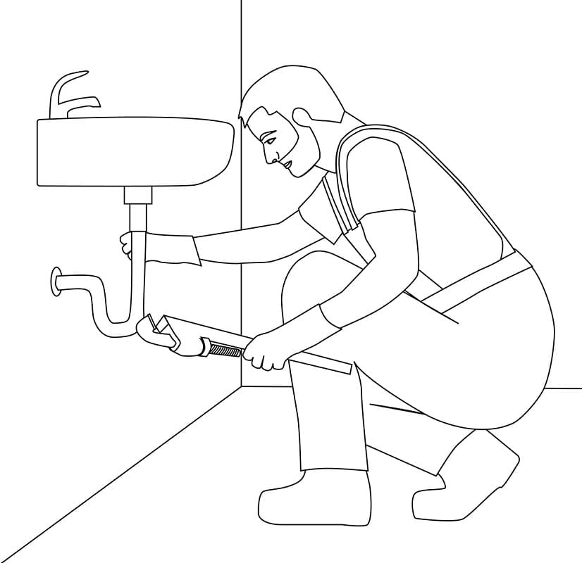 Plumber Working Coloring Page Free Printable Coloring Pages For Kids