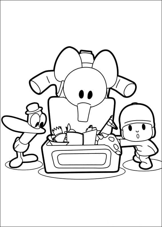 Pocoyo And Friends Play With The Ball coloring page