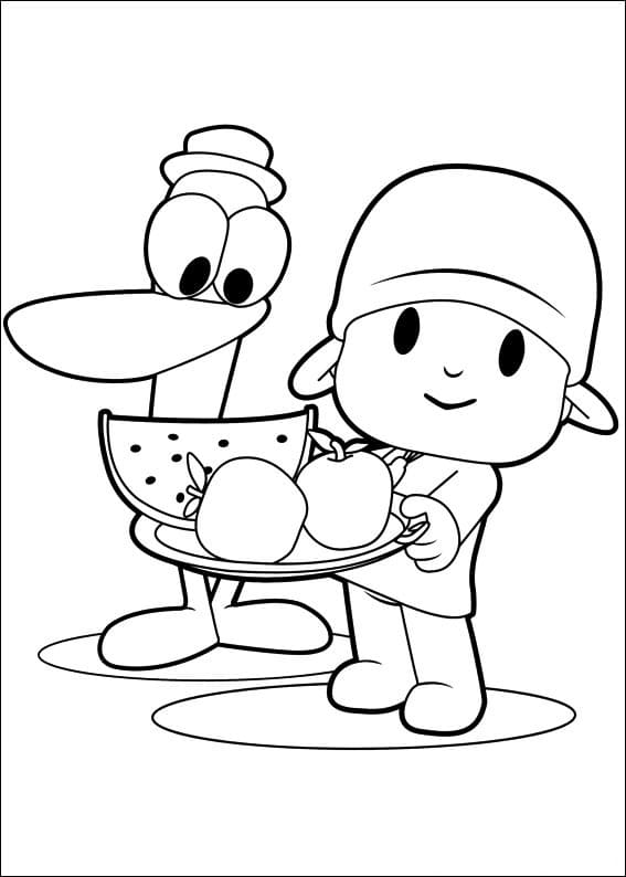 Pocoyo Smiling Coloring Page - Free Printable Coloring Pages for Kids