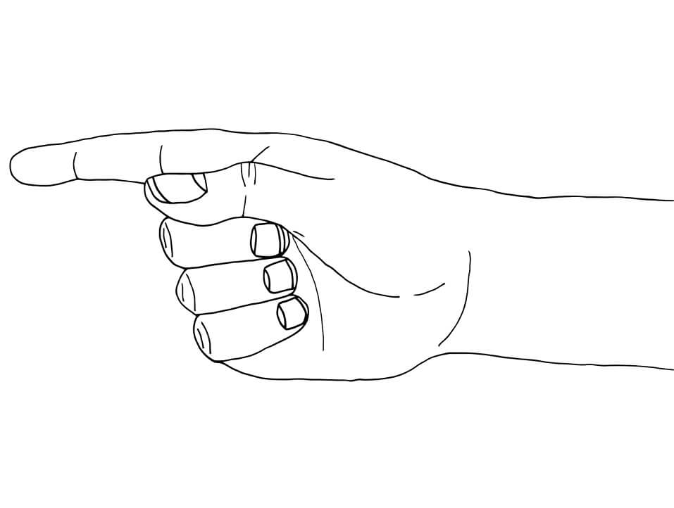 Pointing Hand 1 Coloring Page - Free Printable Coloring Pages for Kids