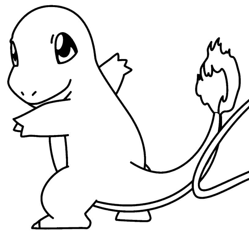 Funny Charmander Coloring Page - Free Printable Coloring Pages for Kids