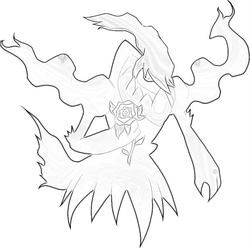 Pokemon Darkrai 3 Coloring Page - Free Printable Coloring Pages for Kids