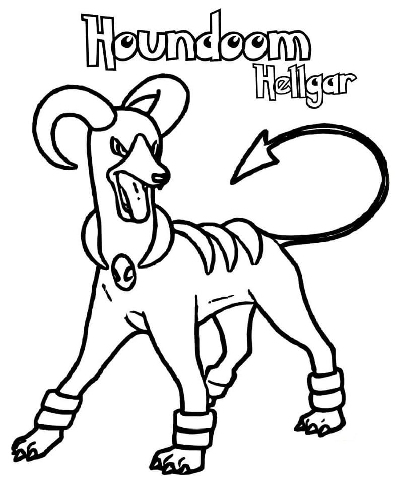 Mega Houndoom Pokemon Coloring Page - Free Printable Coloring Pages for ...