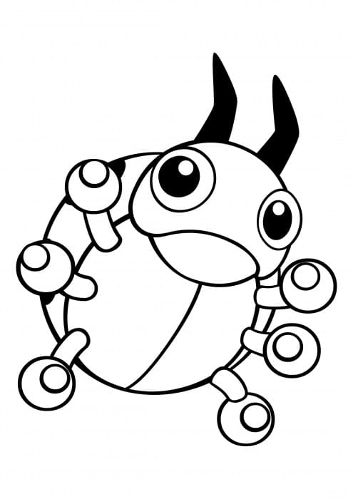 ledyba coloring page in black and white pokemon