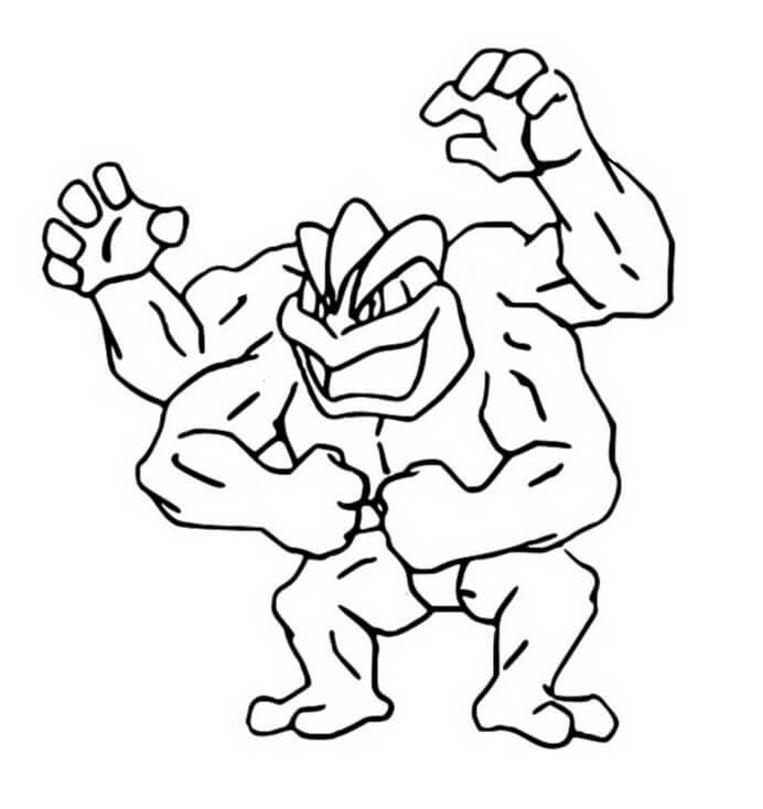 Angry Machamp Coloring Page - Free Printable Coloring Pages for Kids