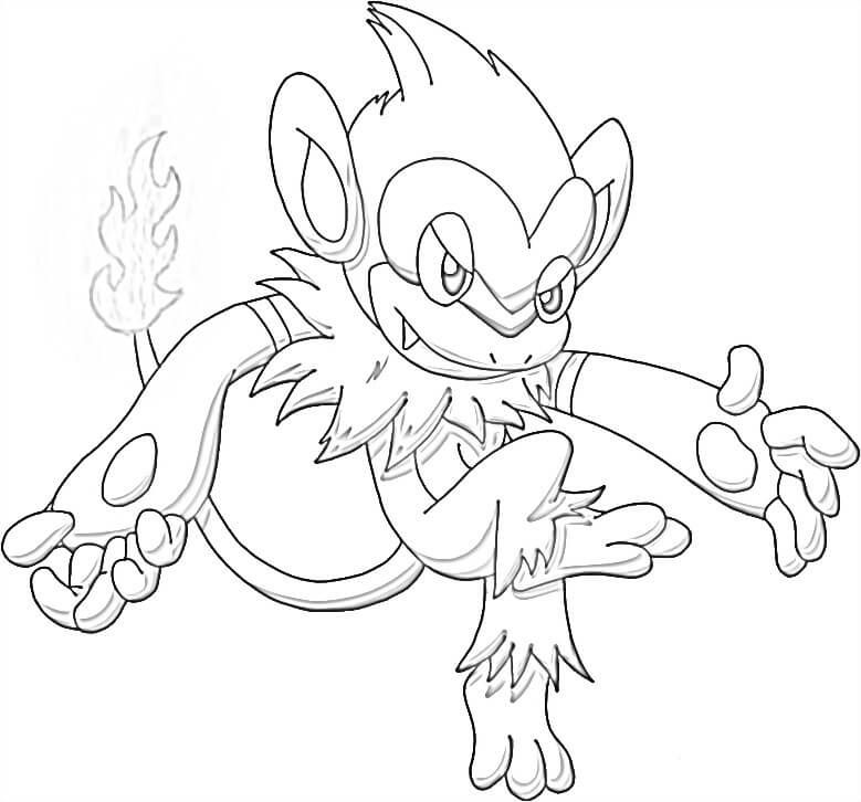 Pokemon Monferno 1 Coloring Page - Free Printable Coloring Pages for Kids