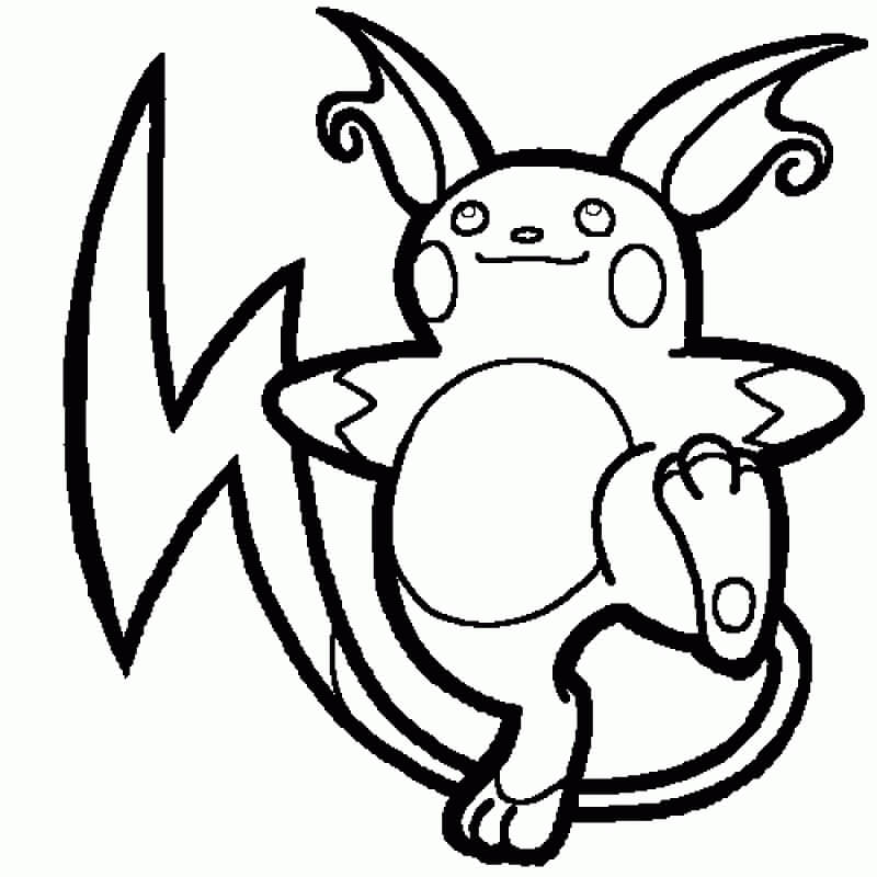 Raichu Coloring Pages - Free Printable Coloring Pages for Kids