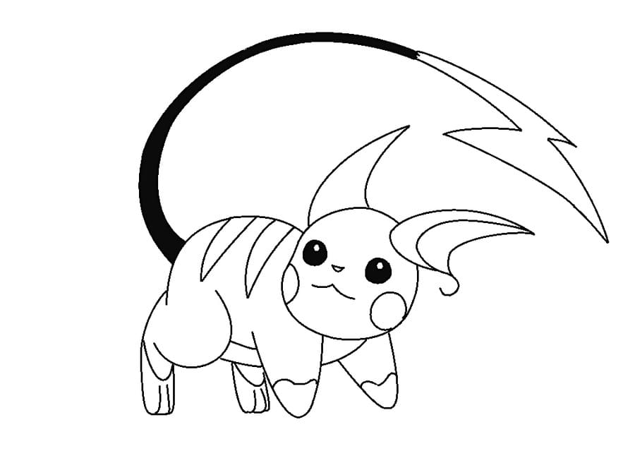 Angry Raichu Coloring Page - Free Printable Coloring Pages for Kids