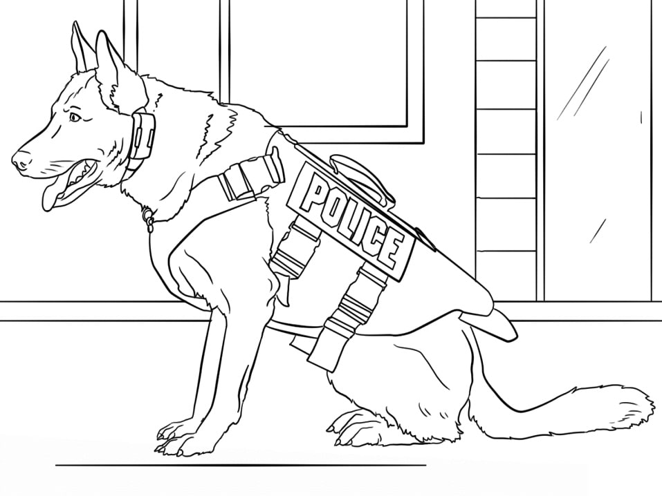 Police Dog Coloring Page  Free Printable Coloring Pages for Kids