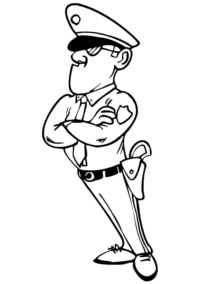 police hat coloring page