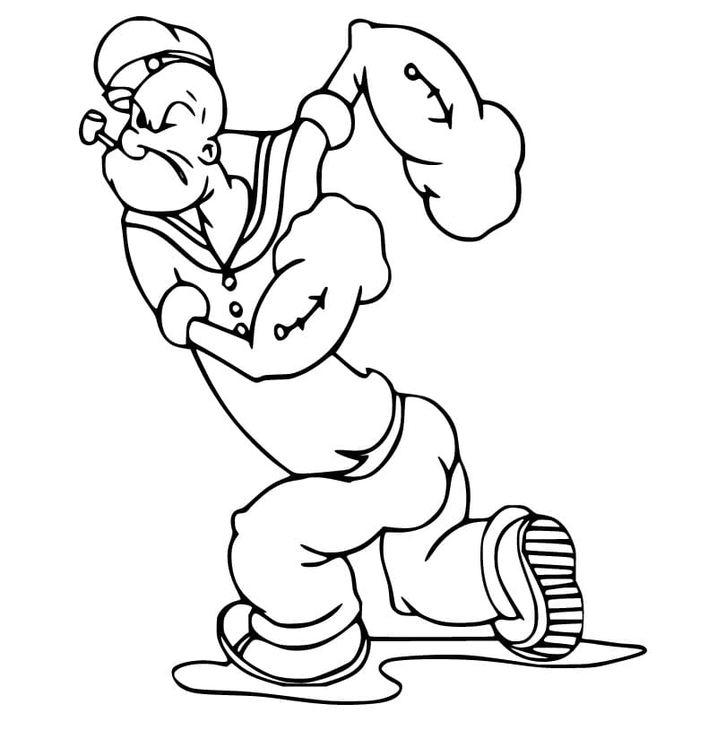 Strong Popeye Coloring Page - Free Printable Coloring Pages for Kids