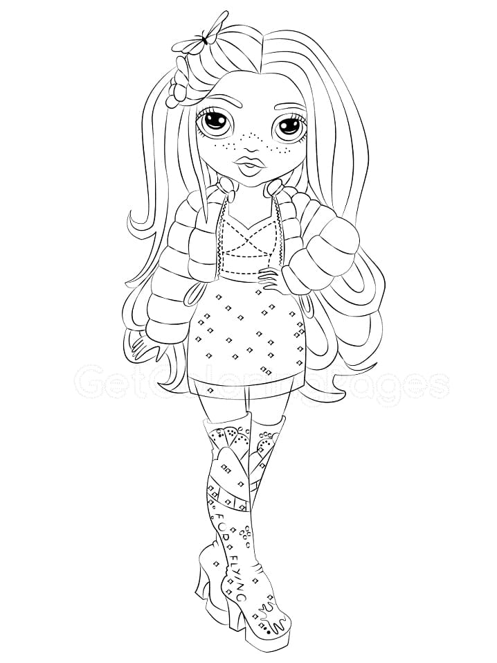 Poppy Rainbow High Coloring Page - Free Printable Coloring Pages for Kids