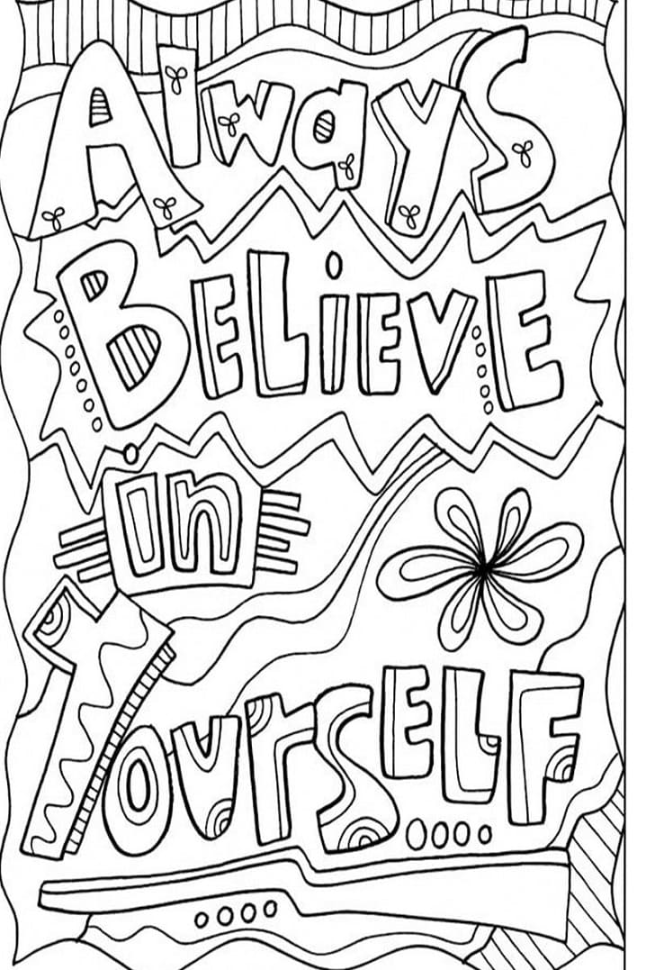 Positive Coloring Page Positive Coloring Page