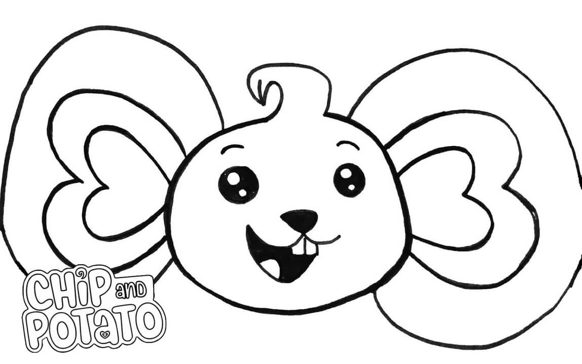 Adorable Potato Mouse Coloring Page - Free Printable Coloring Pages for