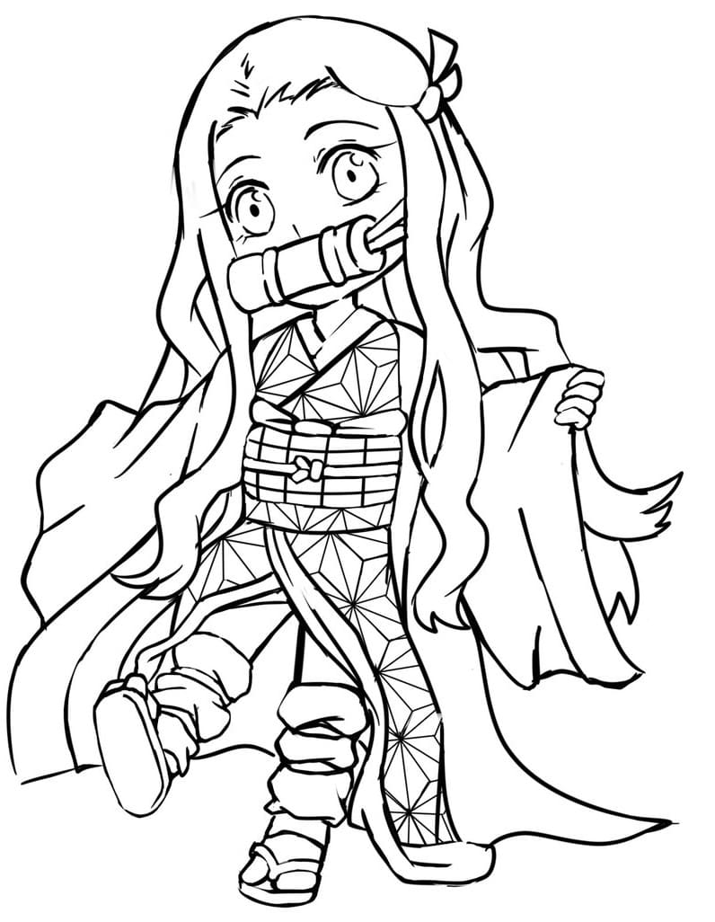 Pretty Nezuko Coloring Page   Free Printable Coloring Pages for Kids
