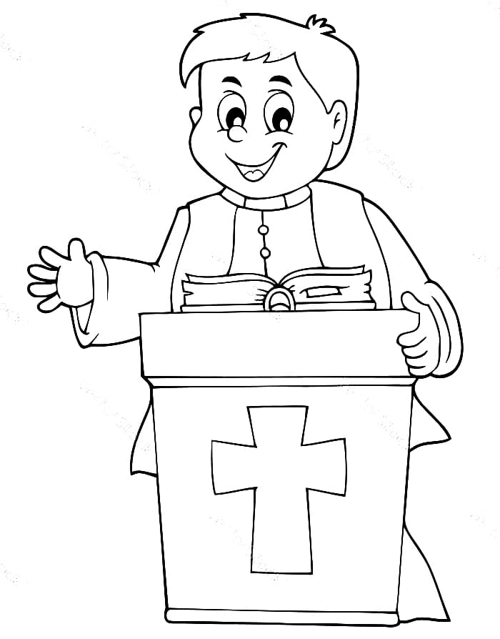 Priest Coloring Page