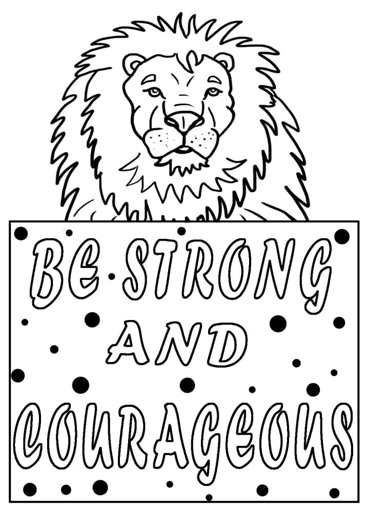 Be Strong And Courageous Coloring Page Coloring Pages