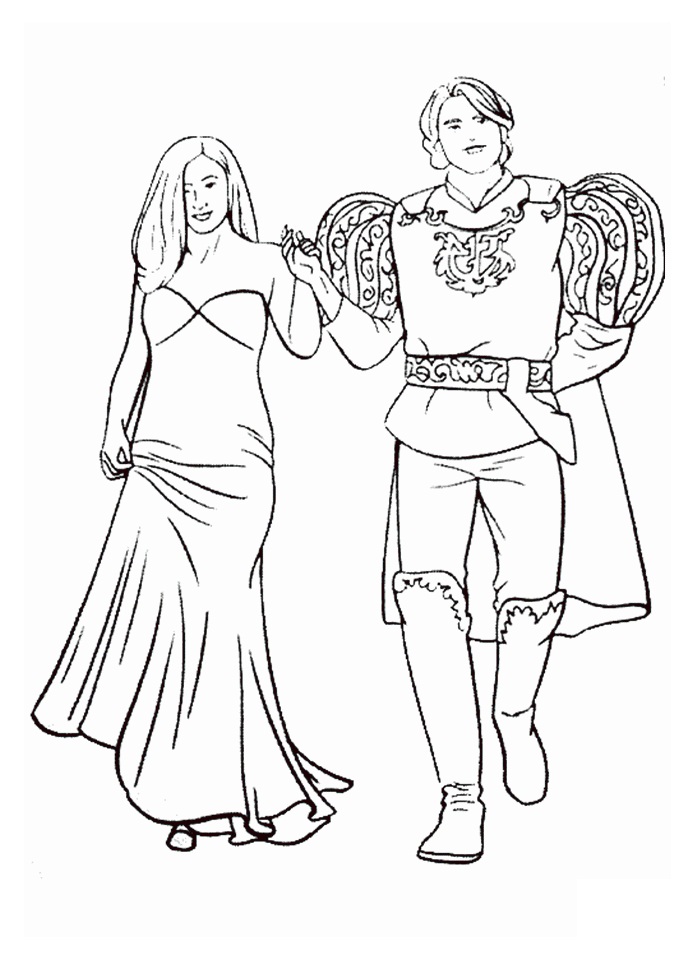 Prince and Giselle coloring page