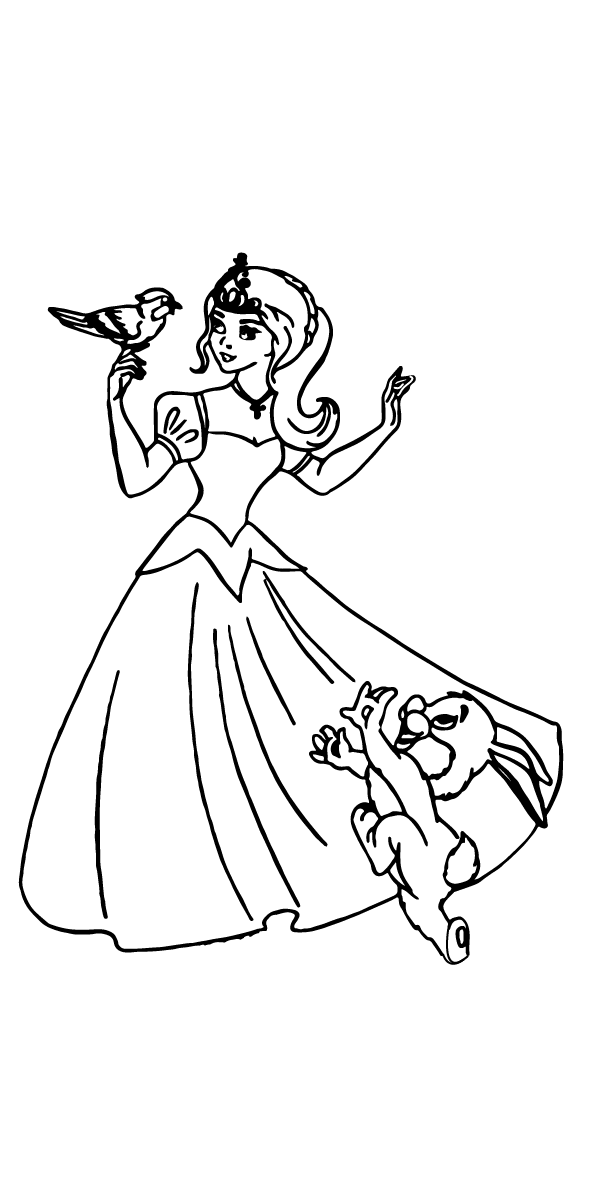curious Princess And The Pea coloring page