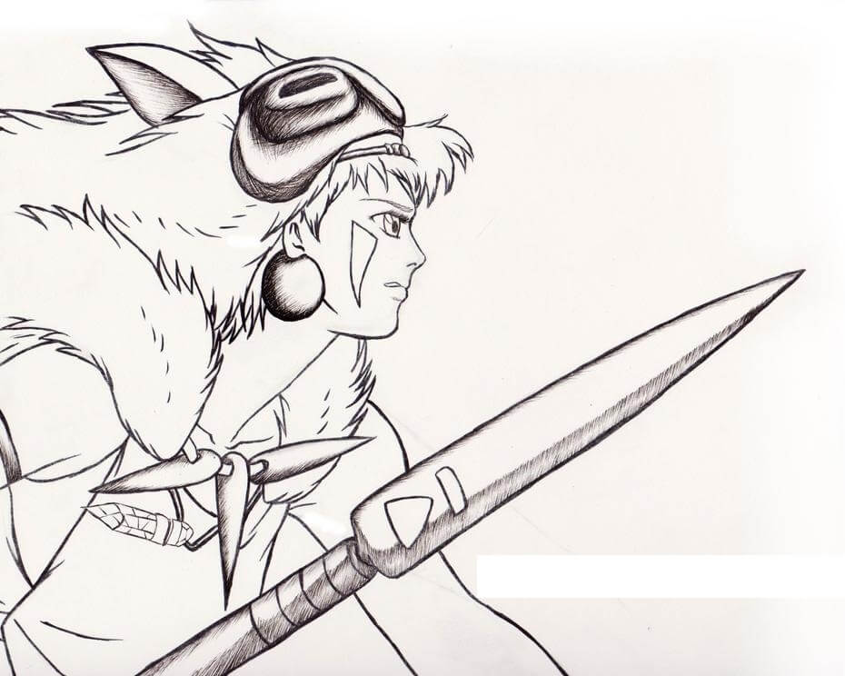Princess Mononoke Coloring Pages  Free Printable Coloring Pages for Kids