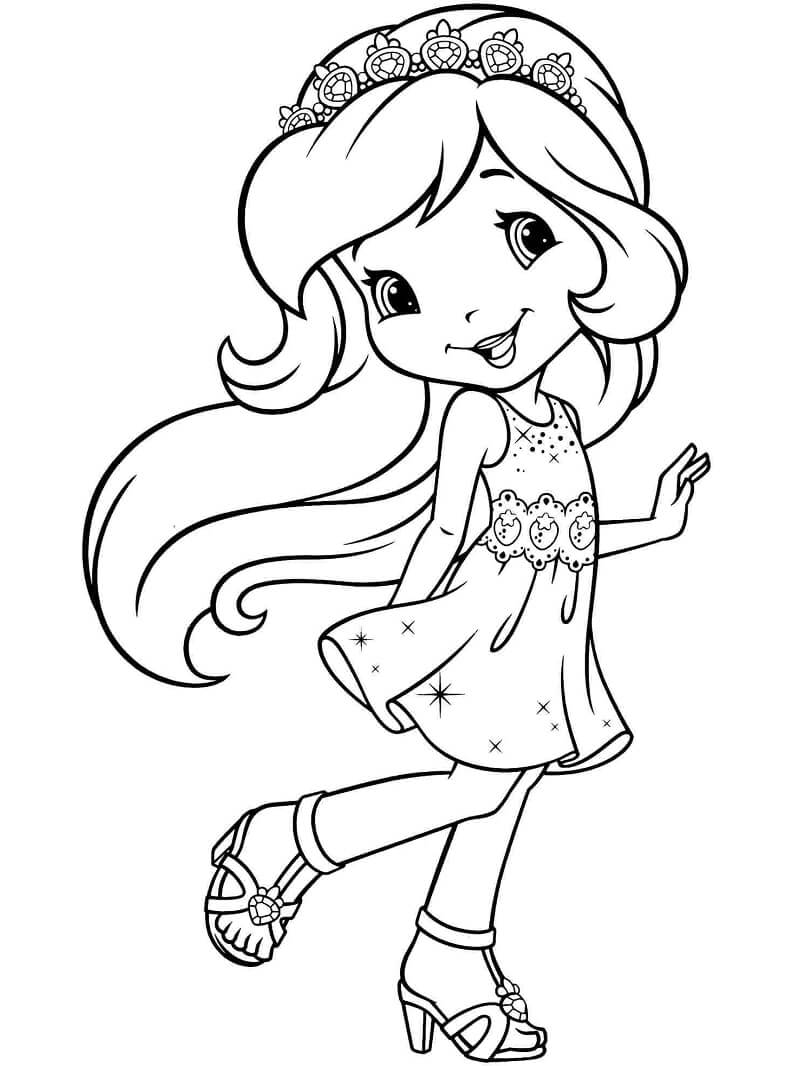 Princess Strawberry Shortcake Coloring Page   Free Printable ...
