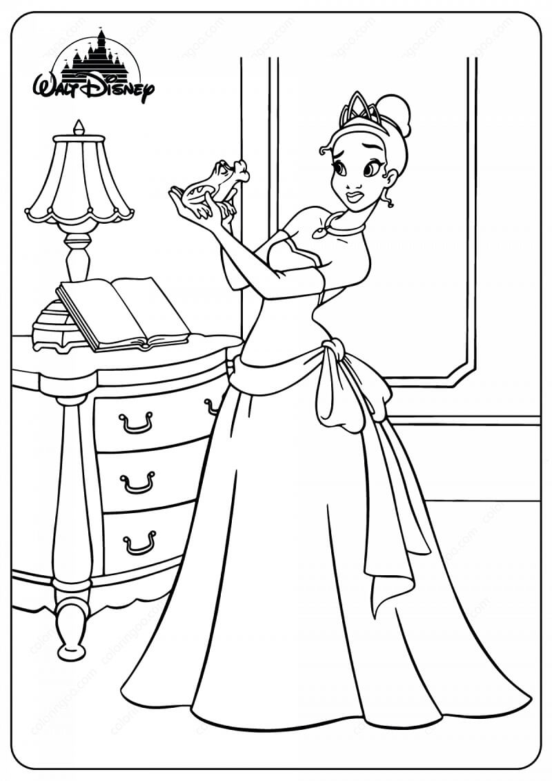Tiana Princess And The Frog Coloring Page Tiana Princess And The Frog Coloring Page