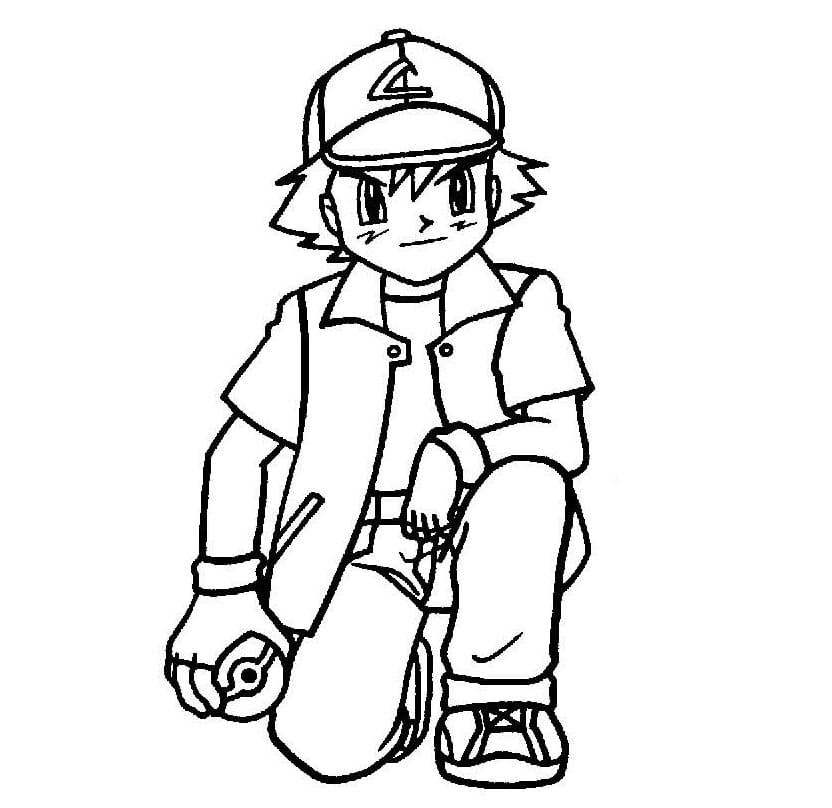 Print Ash Ketchum Coloring Page - Free Printable Coloring Pages for Kids
