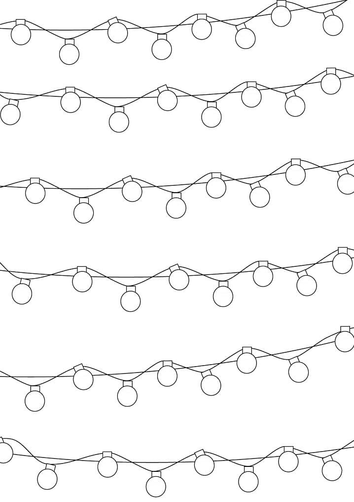 Print Christmas Lights Pattern Coloring Page Free Printable Coloring