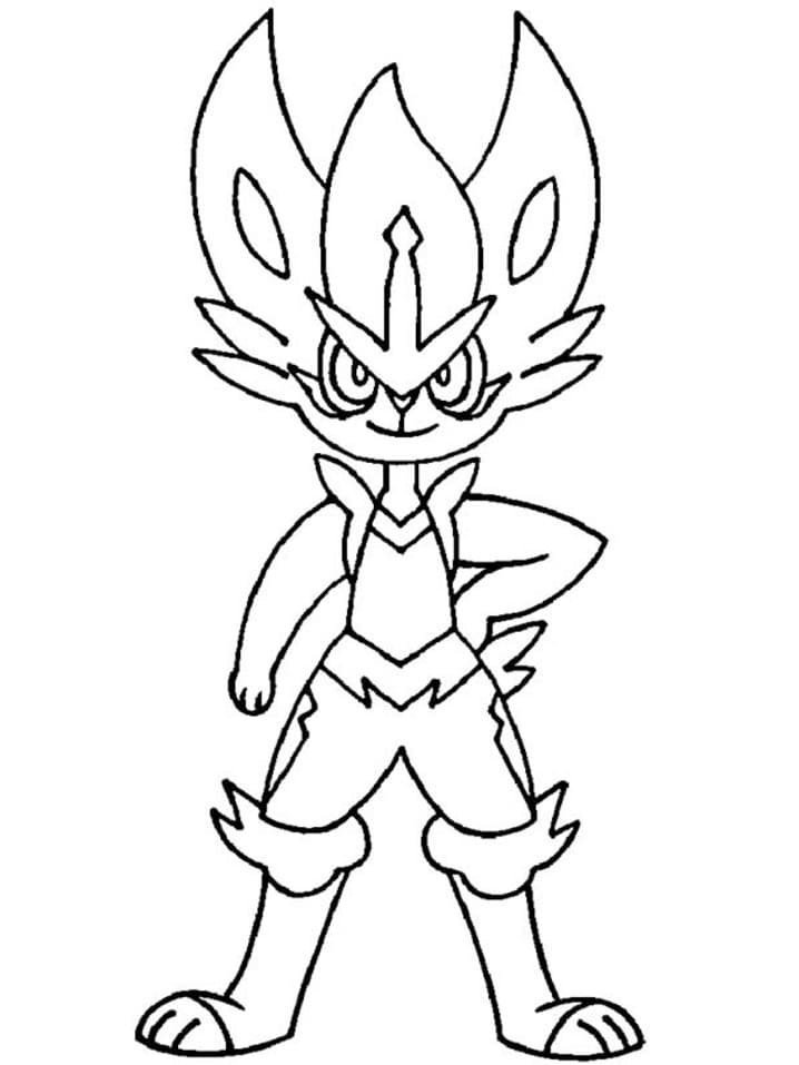 cinderace coloring page online pokemon