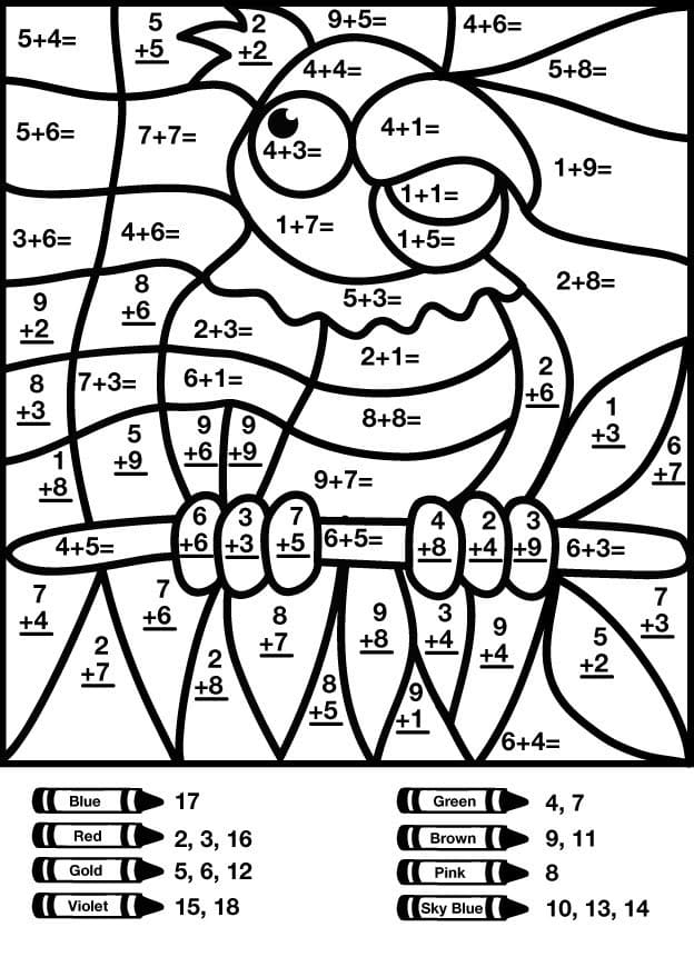 Print Color By Number Addition Coloring Page Free Printable Coloring Pages For Kids