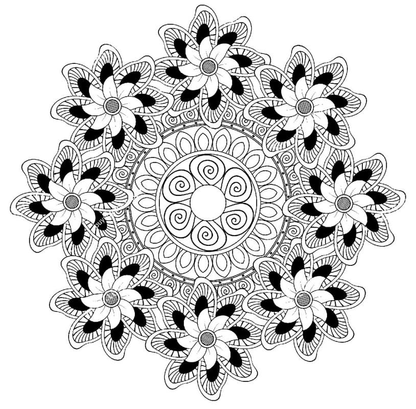 Print Complex Flower Mandala