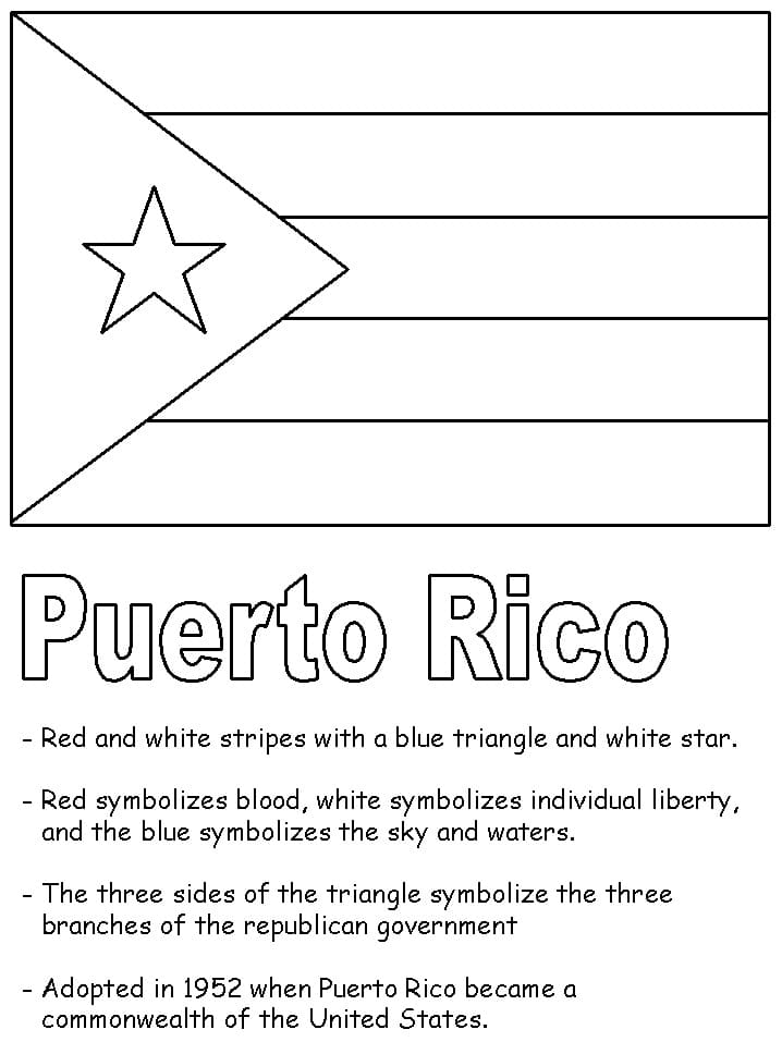 Print Puerto Rico Flag