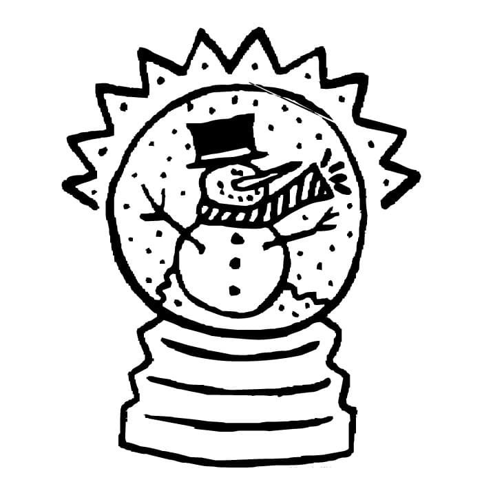 Print Snowman in Snow Globe