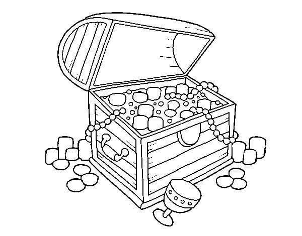 Coloring Pages Pirates Treasure Chest