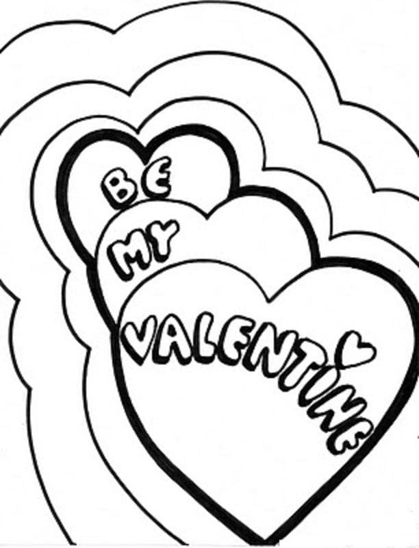 Print Happy Valentine's Day Heart Coloring Page - Free Printable ...