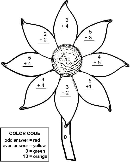 Addition Color By Number Free Printable Coloring Pages For Kids