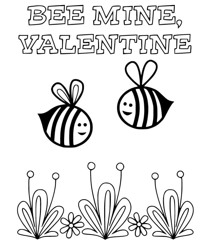 Printable Bee My Valentine