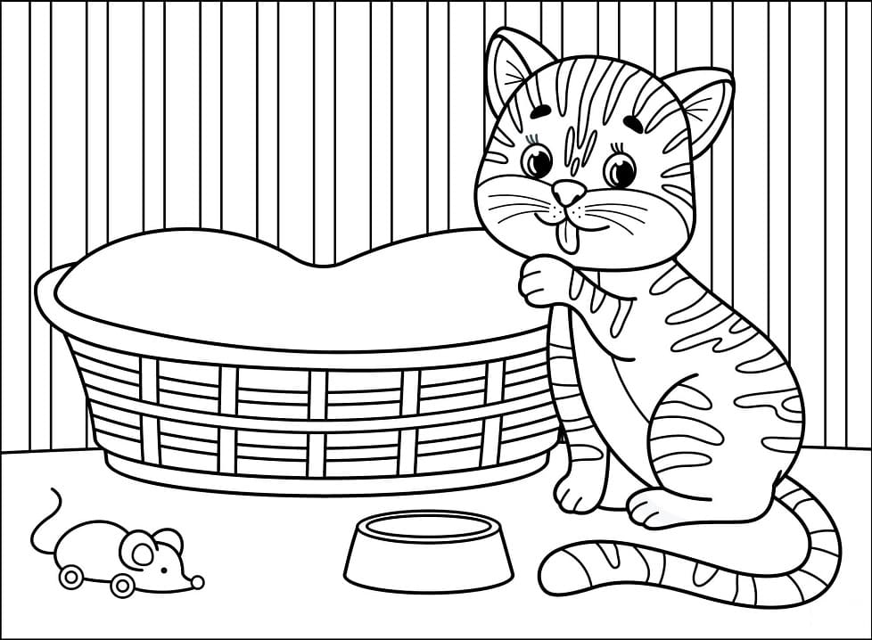 Printable Cartoon Cat Coloring Page - Free Printable Coloring Pages for Kids