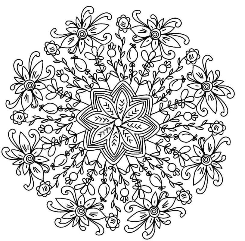 Printable Complex Flower Mandala