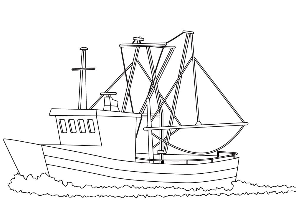 Fishing Boat Coloring Pages Free