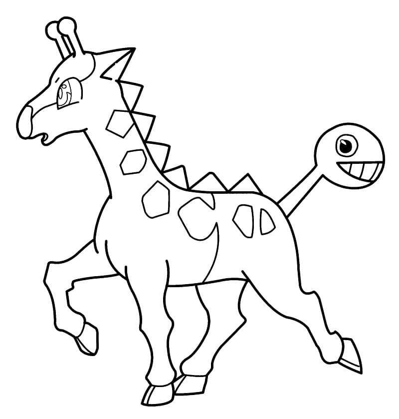 girafarig coloring page pdf pokemon