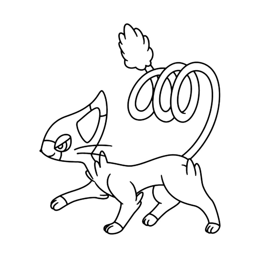 free printable glameow coloring pages pokemon