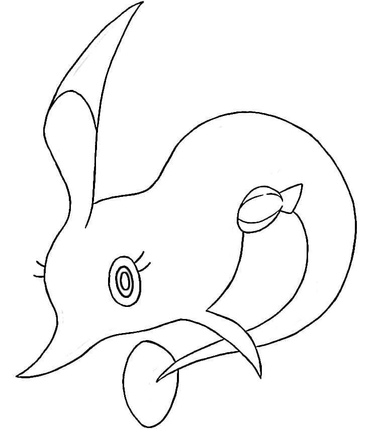 gorebyss coloring page in black and white pokemon