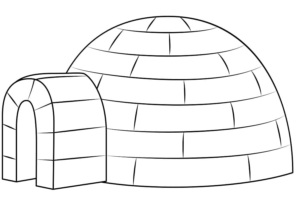 Printable Easy Igloo Coloring Page - Free Printable Coloring Pages for Kids