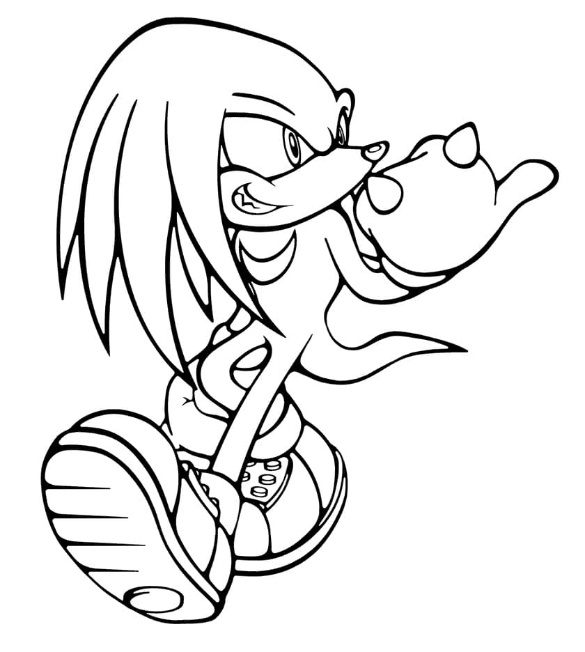 Knuckles The Echidna Coloring Pages - Free Printable Coloring Pages for Kids