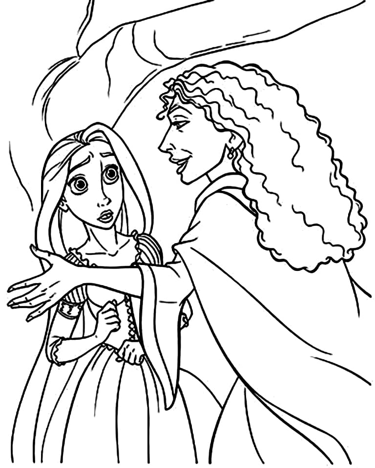 Printable Mother Gothel and Rapunzel