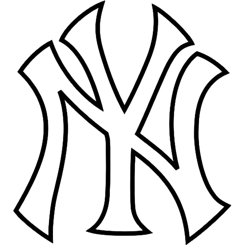 Yankees Coloring York Logo Baseball Pages Clipart Popular Library ...