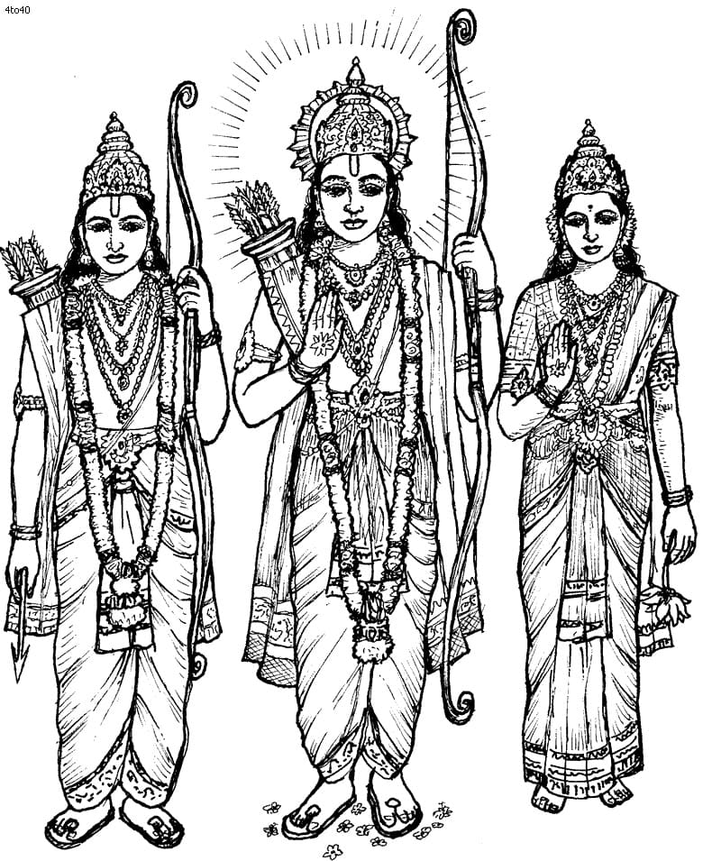 Rama Laxman Sita Coloring Pages  Free Printable Coloring Pages for Kids