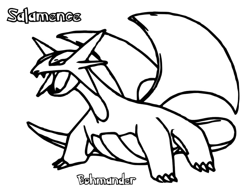 Salamence Coloring Pages Free Printable Coloring Pages For Kids