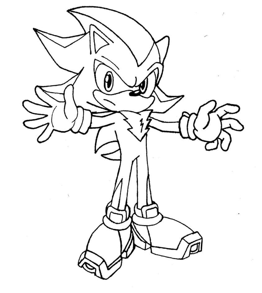 Sonic Shadow coloring page to print 